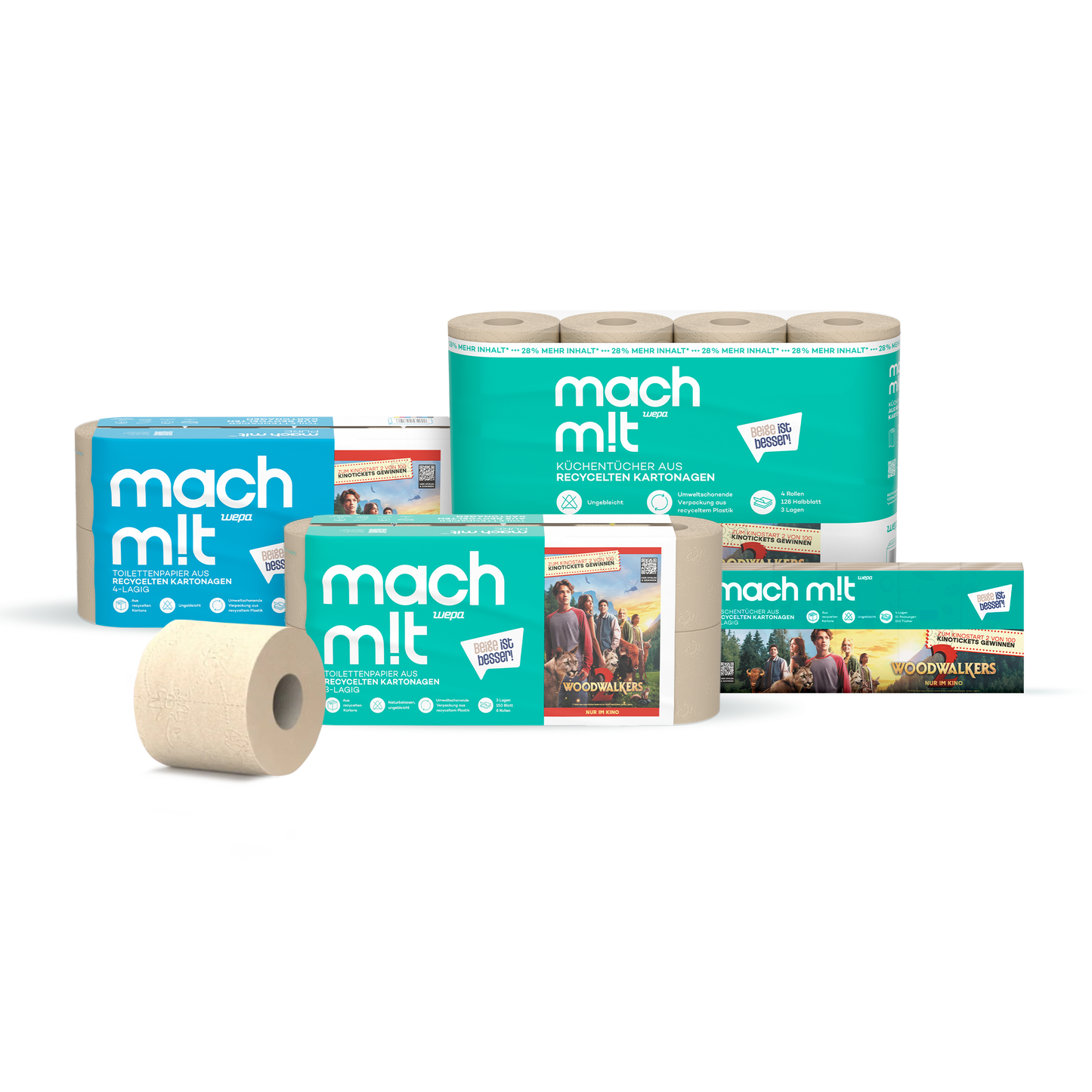 mach m!t Toilettenpapier PURE - 3lagig - Großpackung