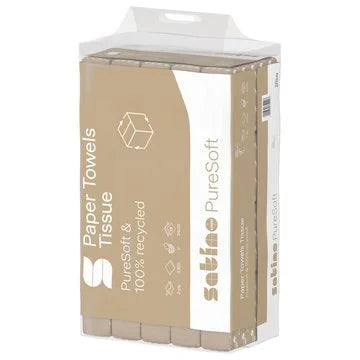 PureSoft Papierhandtücher V-Falz 2-lagig – 3.200 Blatt – 24 × 23 cm – Art. 277571