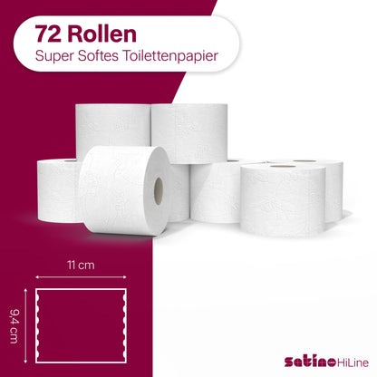 HiLine Toilettenpapier 4-lagig – 72 Rollen à 150 Blatt