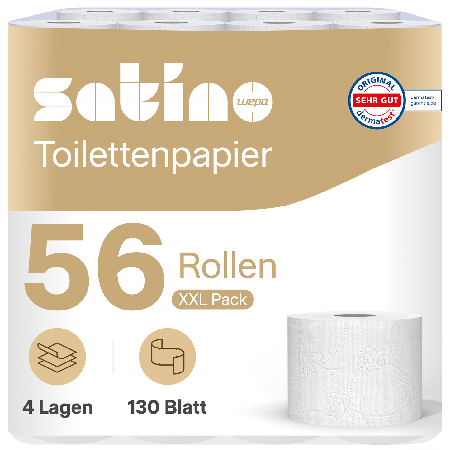 PureSoft Toilettenpapier 4-lagig – 56 Rollen à 130 Blatt – Art. 044521