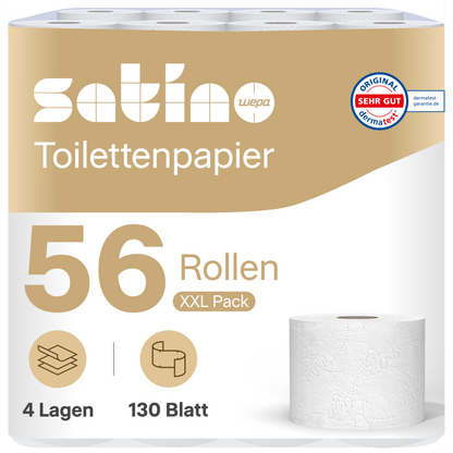 PureSoft Toilettenpapier 4-lagig – 56 Rollen à 130 Blatt – Art. 044521