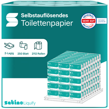 Liquify Toilettenpapier 2-lagig – 64 Rollen à 250 Blatt