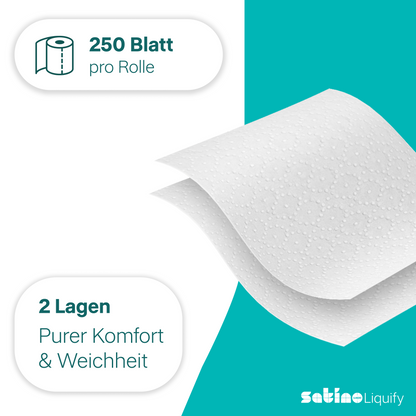 liquify Toilettenpapier selbstauflösend 2-lagig – 64 Rollen à 250 Blatt