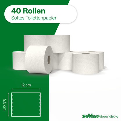 GreenGrow Toilettenpapier 2-lagig – 40 Rollen à 400 Blatt