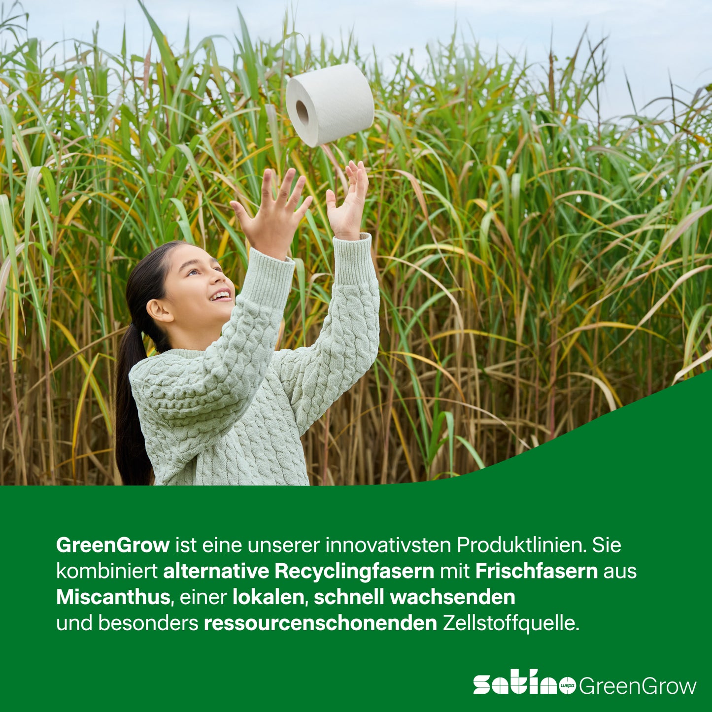 GreenGrow Toilettenpapier 2-lagig – 40 Rollen à 400 Blatt