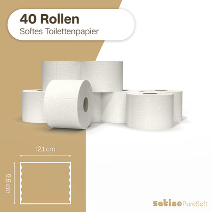 PureSoft Toilettenpapier 2-lagig – 40 Rollen à 400 Blatt