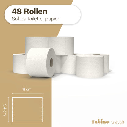 PureSoft Toilettenpapier 2-lagig – 48 Rollen à 400 Blatt