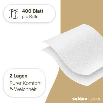 PureSoft Toilettenpapier 2-lagig – 48 Rollen à 400 Blatt