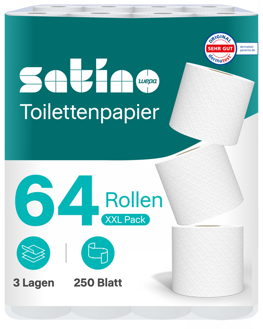 Liquify Toilettenpapier 3-lagig – 64 Rollen à 250 Blatt
