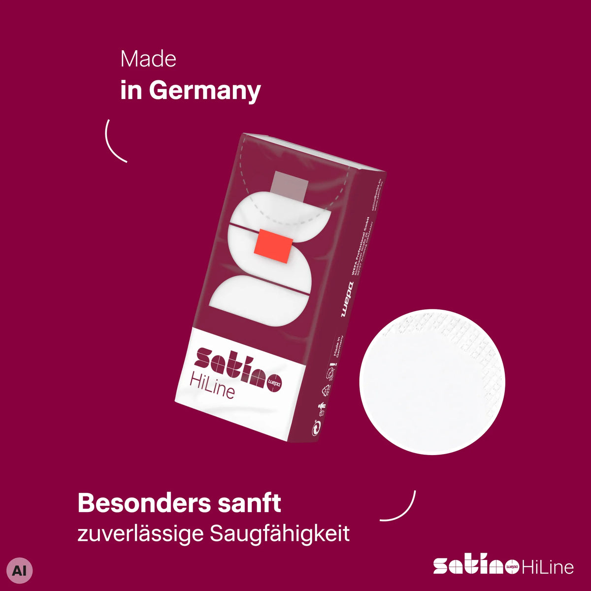 HiLine Taschentücher 4-lagig – 225 Päckchen à 10 Tücher