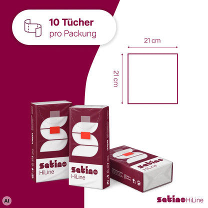 HiLine Taschentücher 4-lagig – 225 Päckchen à 10 Tücher
