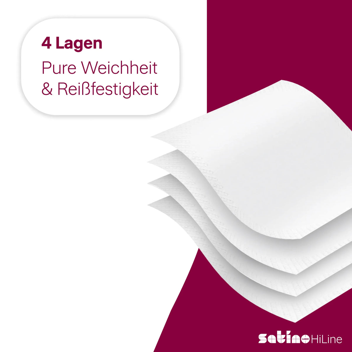 HiLine Taschentücher 4-lagig – 225 Päckchen à 10 Tücher