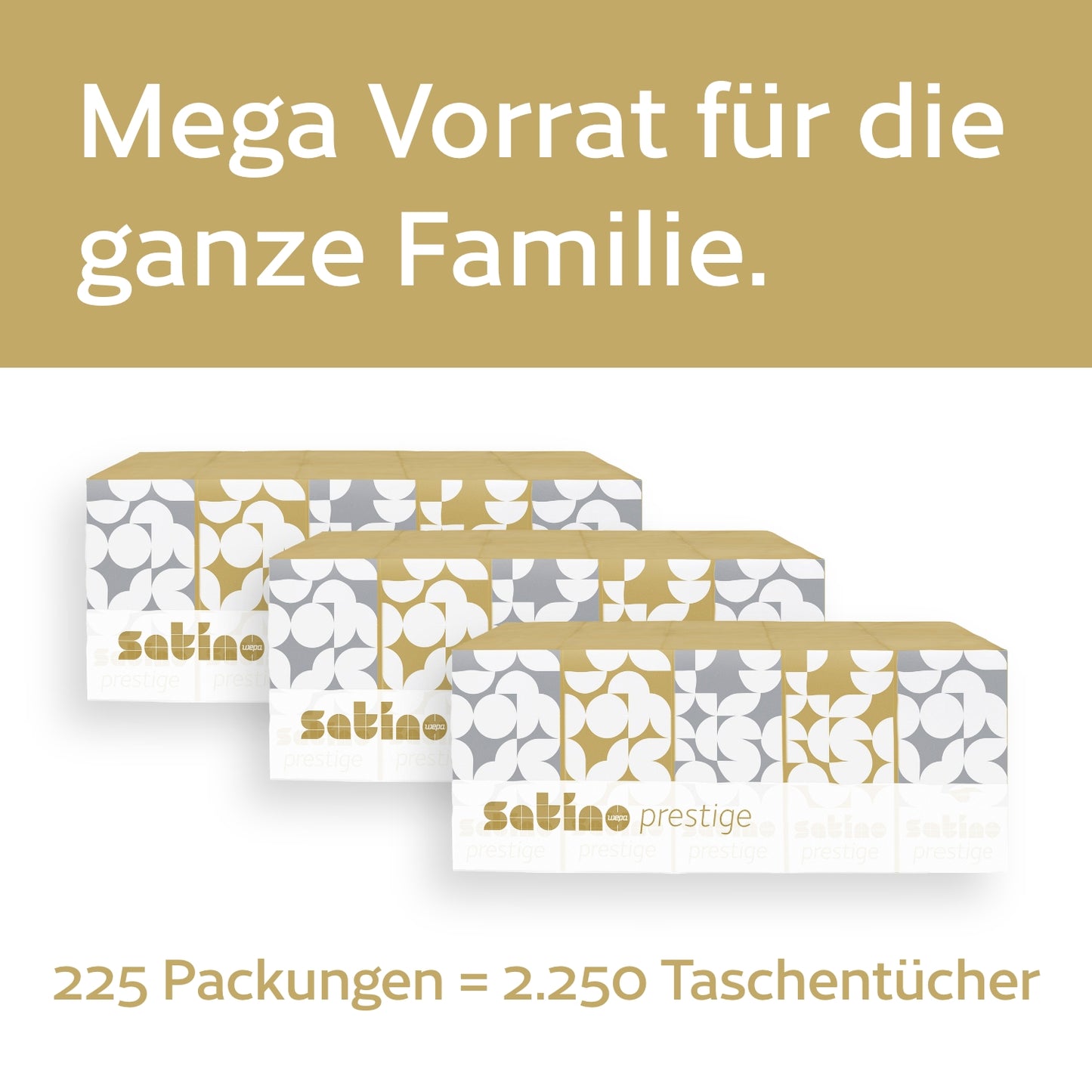 HiLine Taschentücher 4-lagig – 225 Päckchen à 10 Tücher