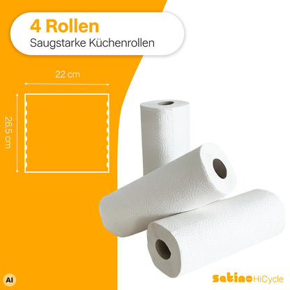 HiCycle Küchenrollen 3-lagig – 32 Rollen à 64 Blatt