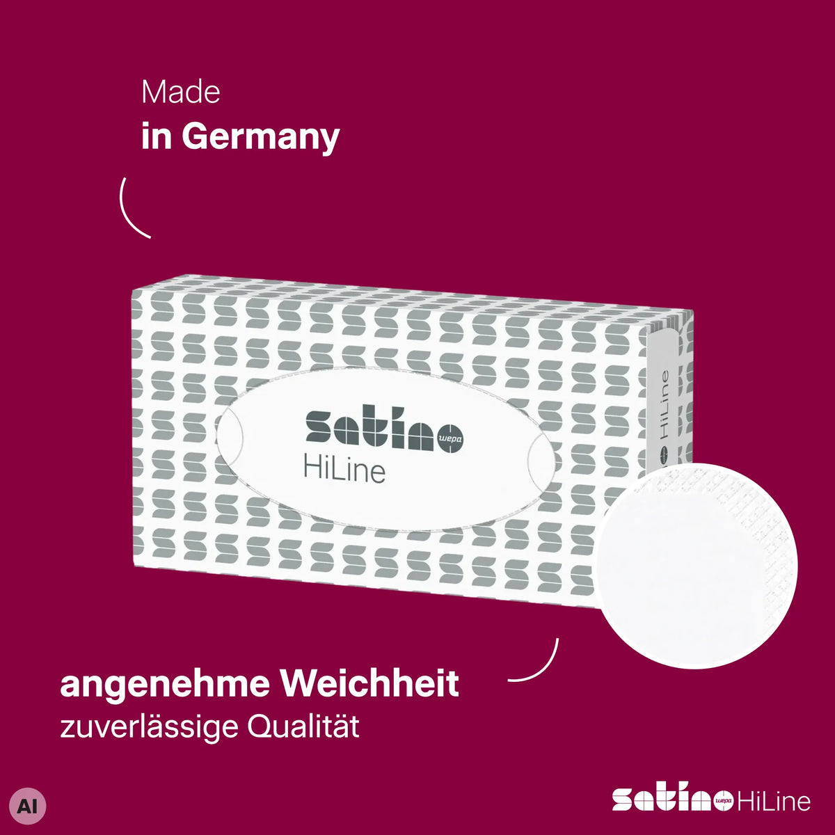 HiLine Kosmetiktücher 2-lagig – 40 Flachboxen à 100 Blatt