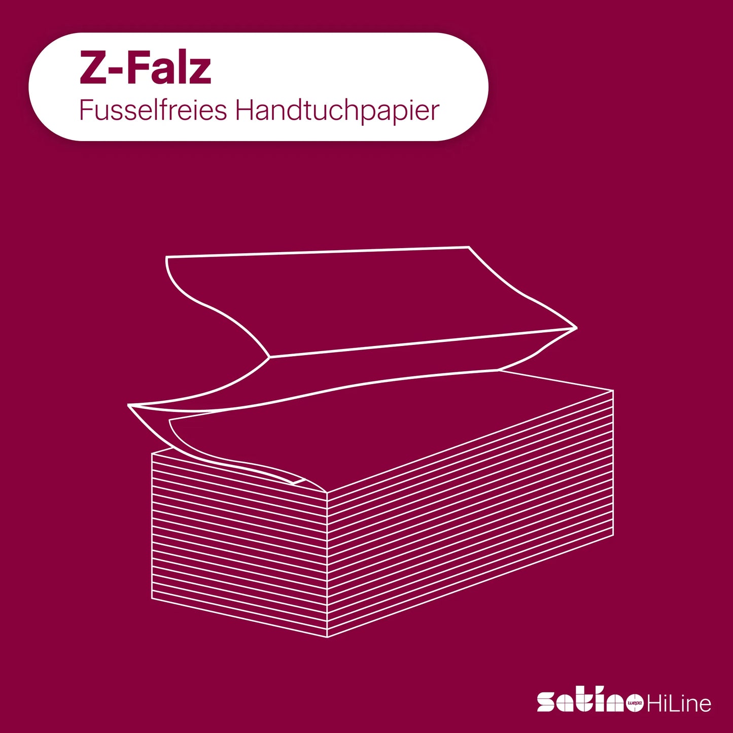 HiLine Papierhandtücher Z-Falz 2-lagig – 3.750 Blatt – 24 × 24 cm