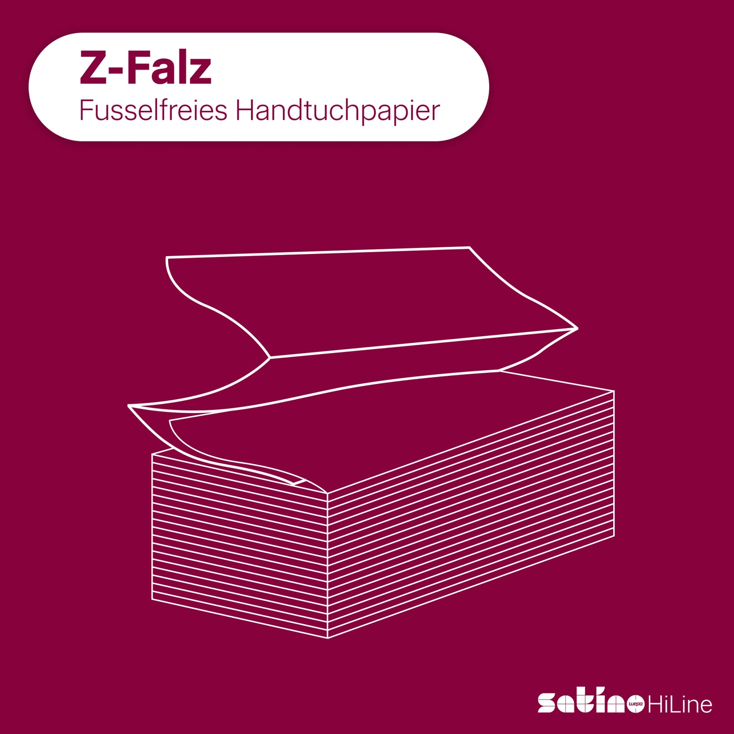 HiLine Papierhandtücher Z-Falz 2-lagig – 3.000 Blatt – 20,6 × 24 cm