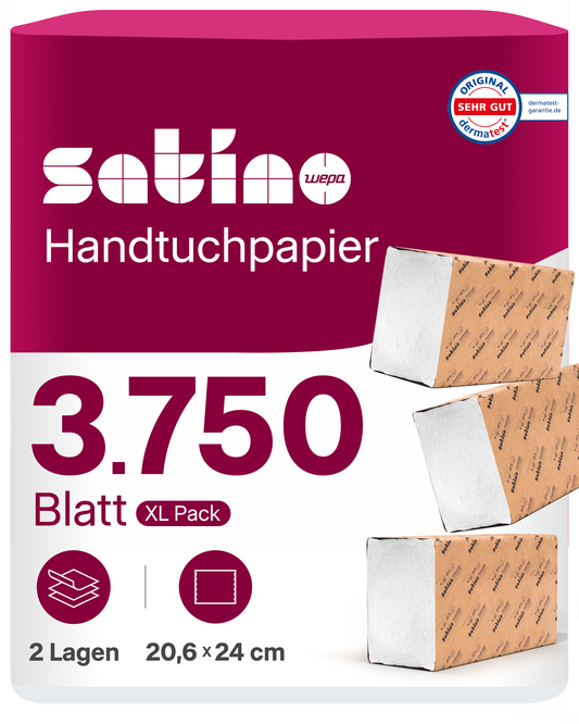 HiLine Papierhandtücher Z-Falz 2-lagig – 3.750 Blatt – 20,6 × 24 cm