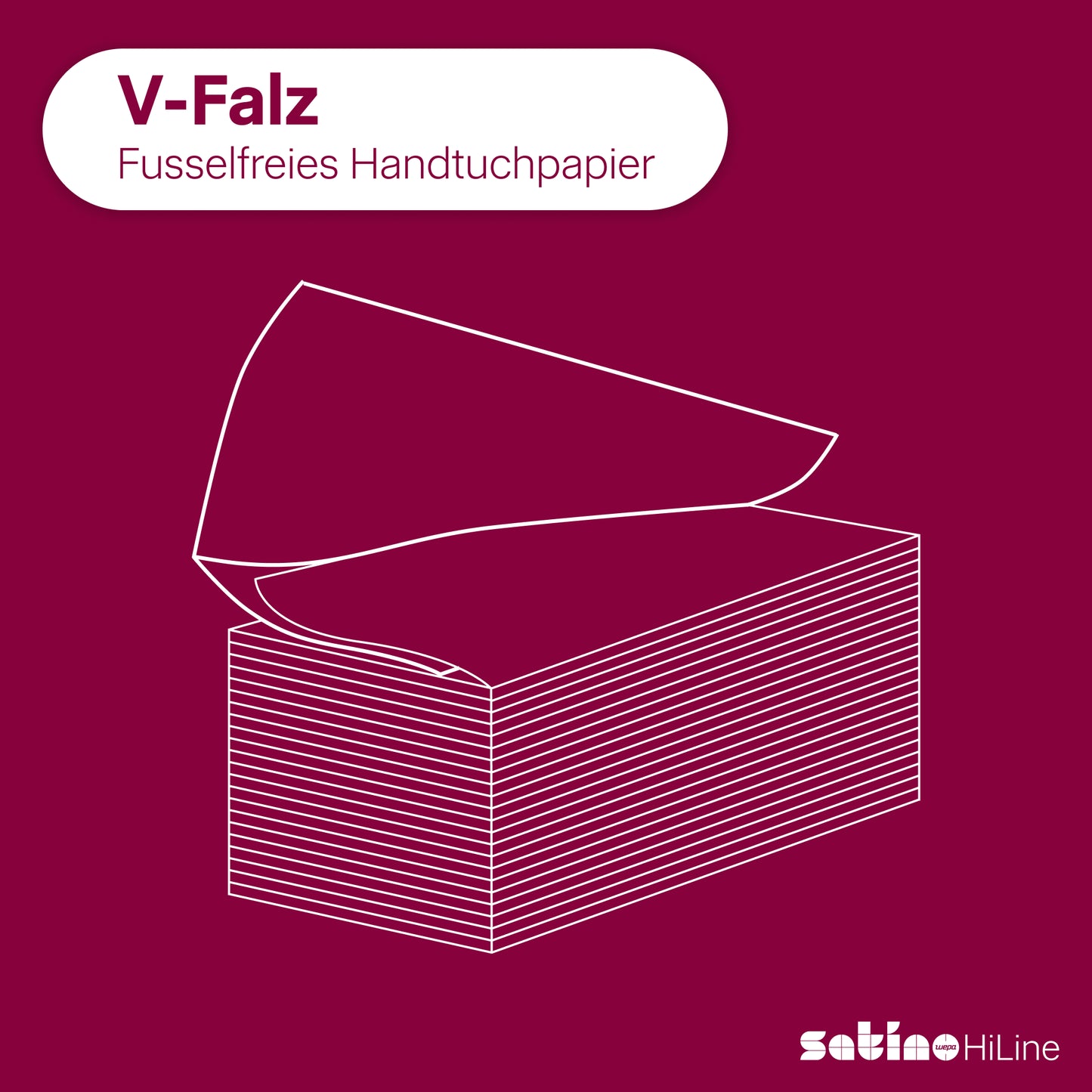 HiLine Papierhandtücher V-Falz 2-lagig – 3.000 Blatt – 25 × 23 cm