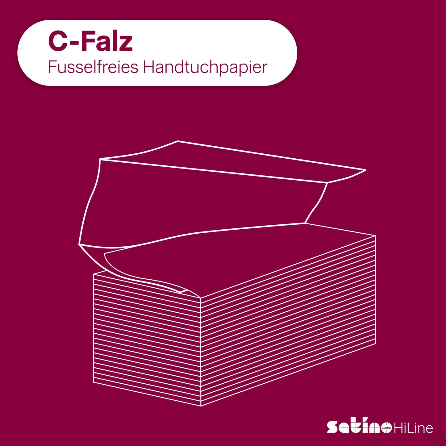HiLine Papierhandtücher C-Falz 2-lagig – 2.880 Blatt – 23 × 32 cm