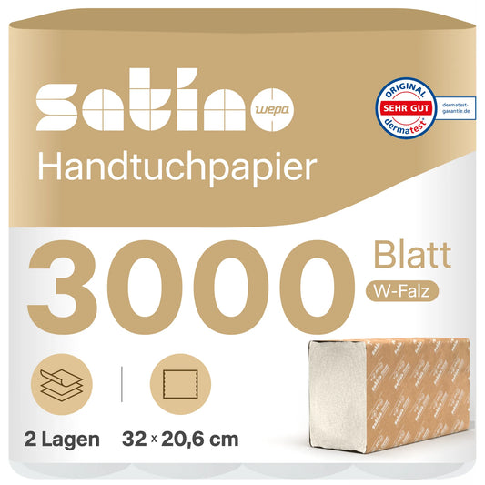 PureSoft Papierhandtücher W-Falz 2-lagig – 3.000 Blatt – 20,6 × 32 cm