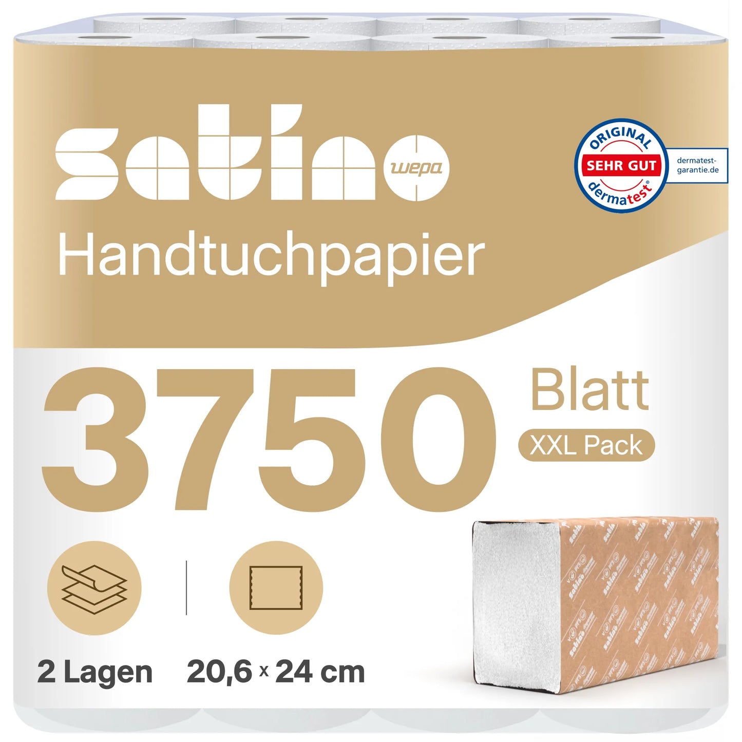 PureSoft Papierhandtücher Z-Falz 2-lagig – 3.750 Blatt – 20,6 × 24 cm