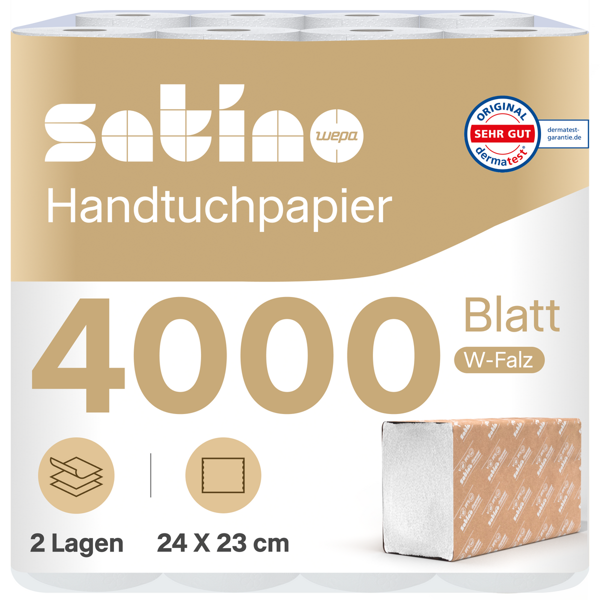 PureSoft Papierhandtücher V-Falz 2-lagig – 3.750 Blatt - 24 × 23 cm