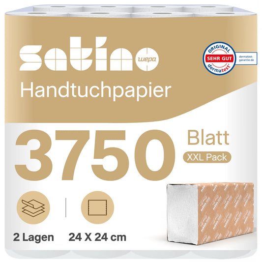 PureSoft Papierhandtücher Z-Falz 2-lagig – 3.750 Blatt – 24 × 24 cm