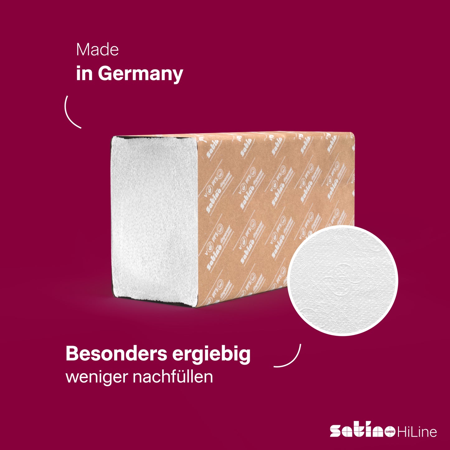 HiLine Papierhandtücher V-Falz 2-lagig – 4.032 Blatt – 24 × 21 cm