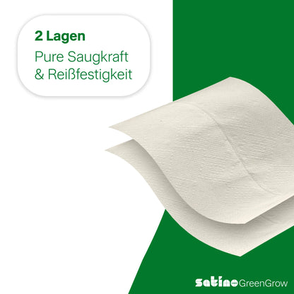 GreenGrow Papierhandtücher V-Falz 2-lagig – 3.210 Blatt – 25 × 23 cm