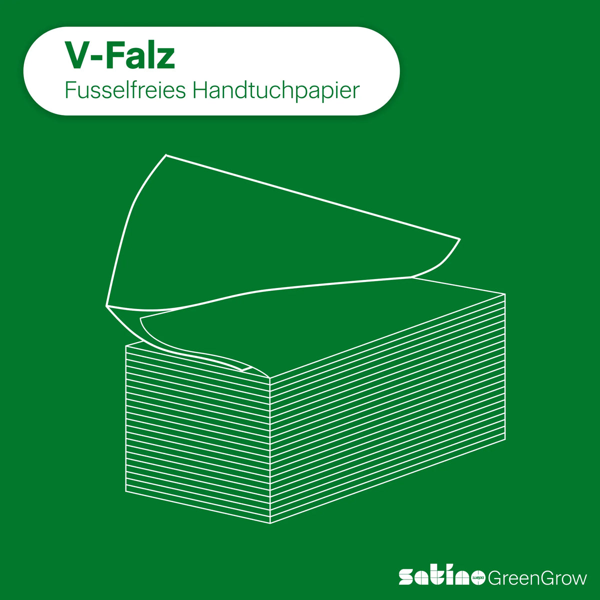 GreenGrow Papierhandtücher V-Falz 2-lagig – 3.750 Blatt – 23 × 23 cm