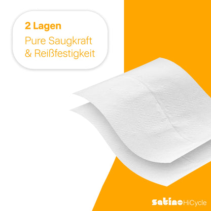HiCycle Papierhandtücher C-Falz hochweiß 2-lagig – 3.072 Blatt – 25 × 32 cm