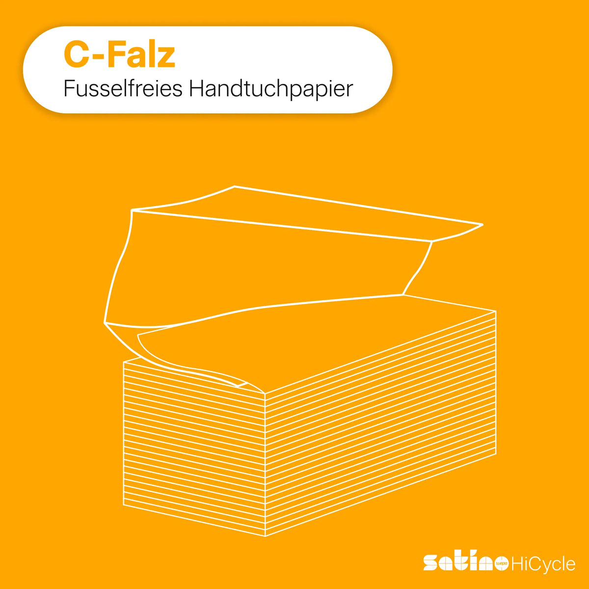 HiCycle Papierhandtücher C-Falz weiß 2-lagig – 3.072 Blatt – 25 × 32 cm