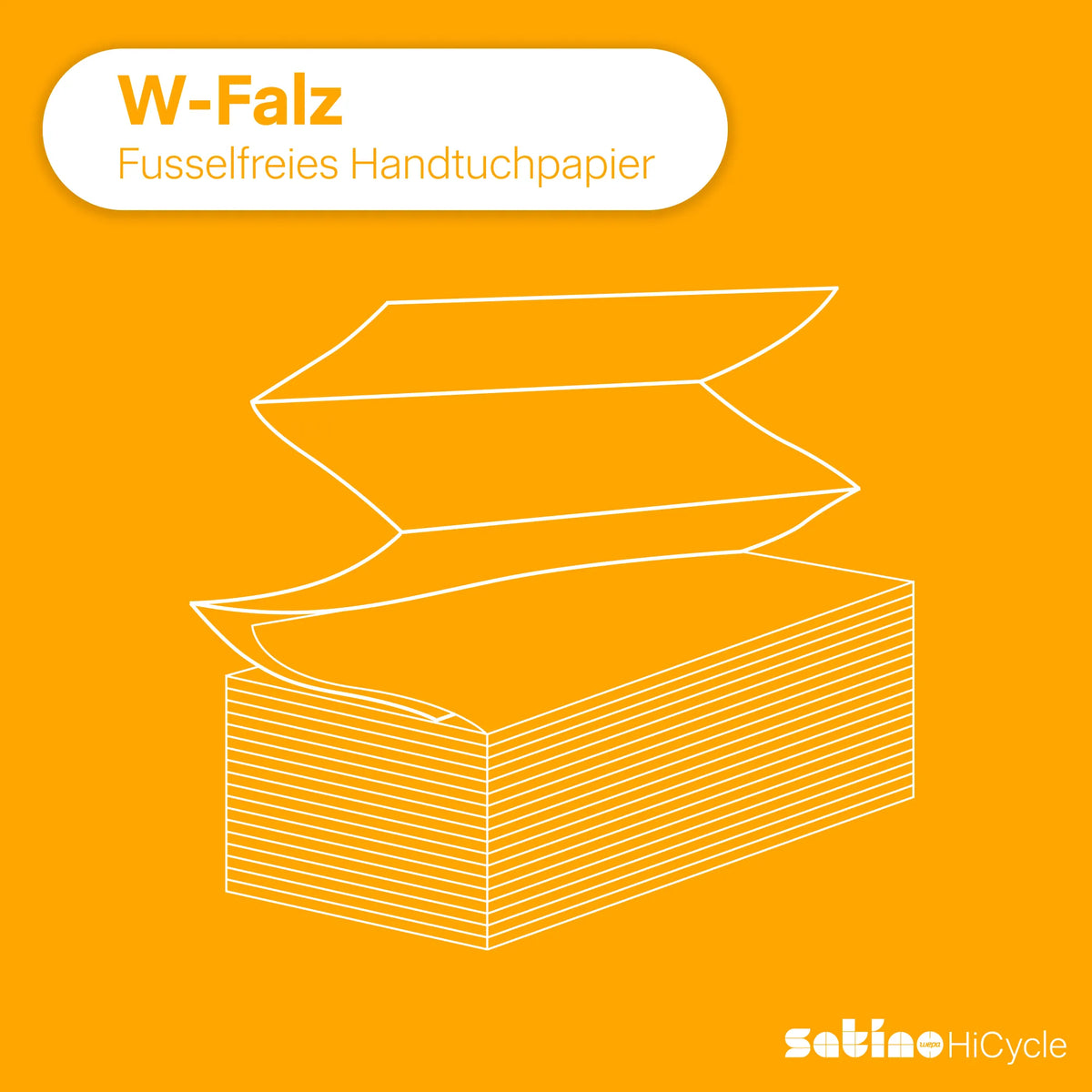 HiCycle Papierhandtücher W-Falz 2-lagig – 3.000 Blatt – 20,6 × 32 cm