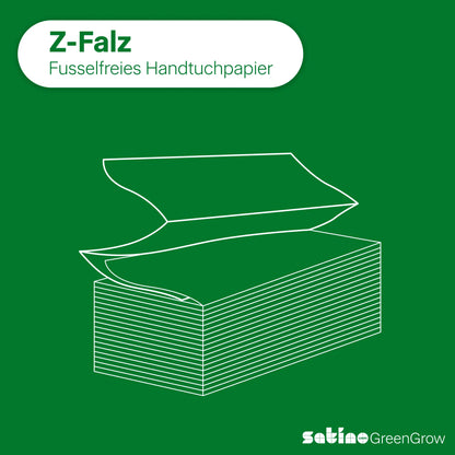 GreenGrow Papierhandtücher Z-Falz 2-lagig – 3.750 Blatt – 20,6 × 24 cm