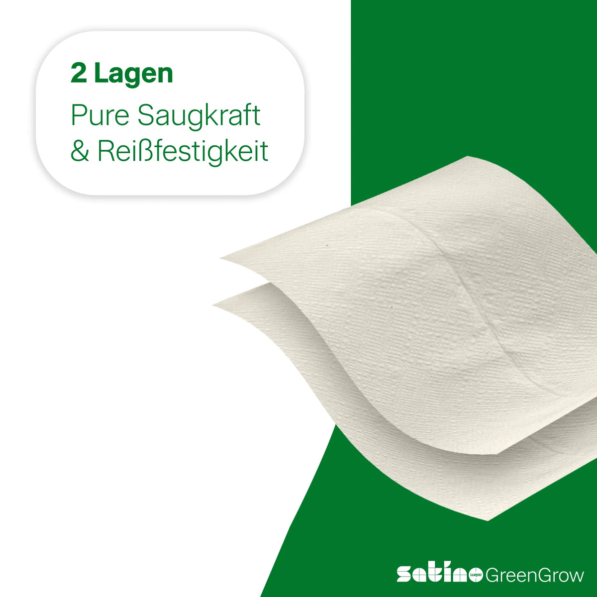 GreenGrow Papierhandtücher Z-Falz 2-lagig – 3.750 Blatt – 20,6 × 24 cm