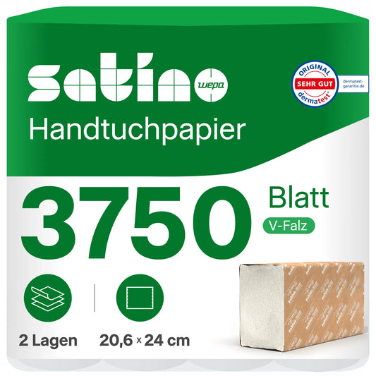 GreenGrow Papierhandtücher Z-Falz 2-lagig – 3.750 Blatt – 20,6 × 24 cm