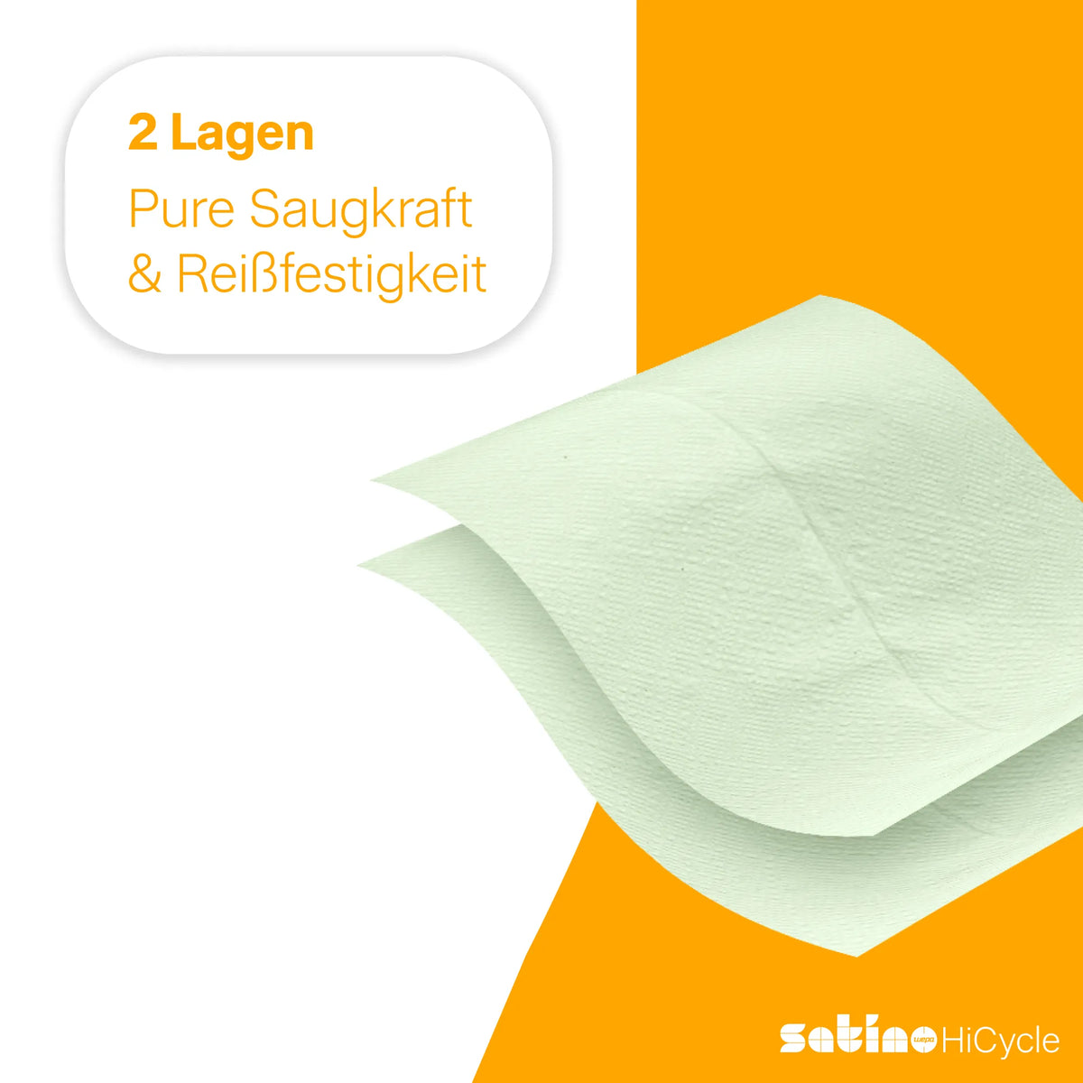 HiCycle Papierhandtücher V-Falz grün 2-lagig – 3.200 Blatt – 25 × 23 cm