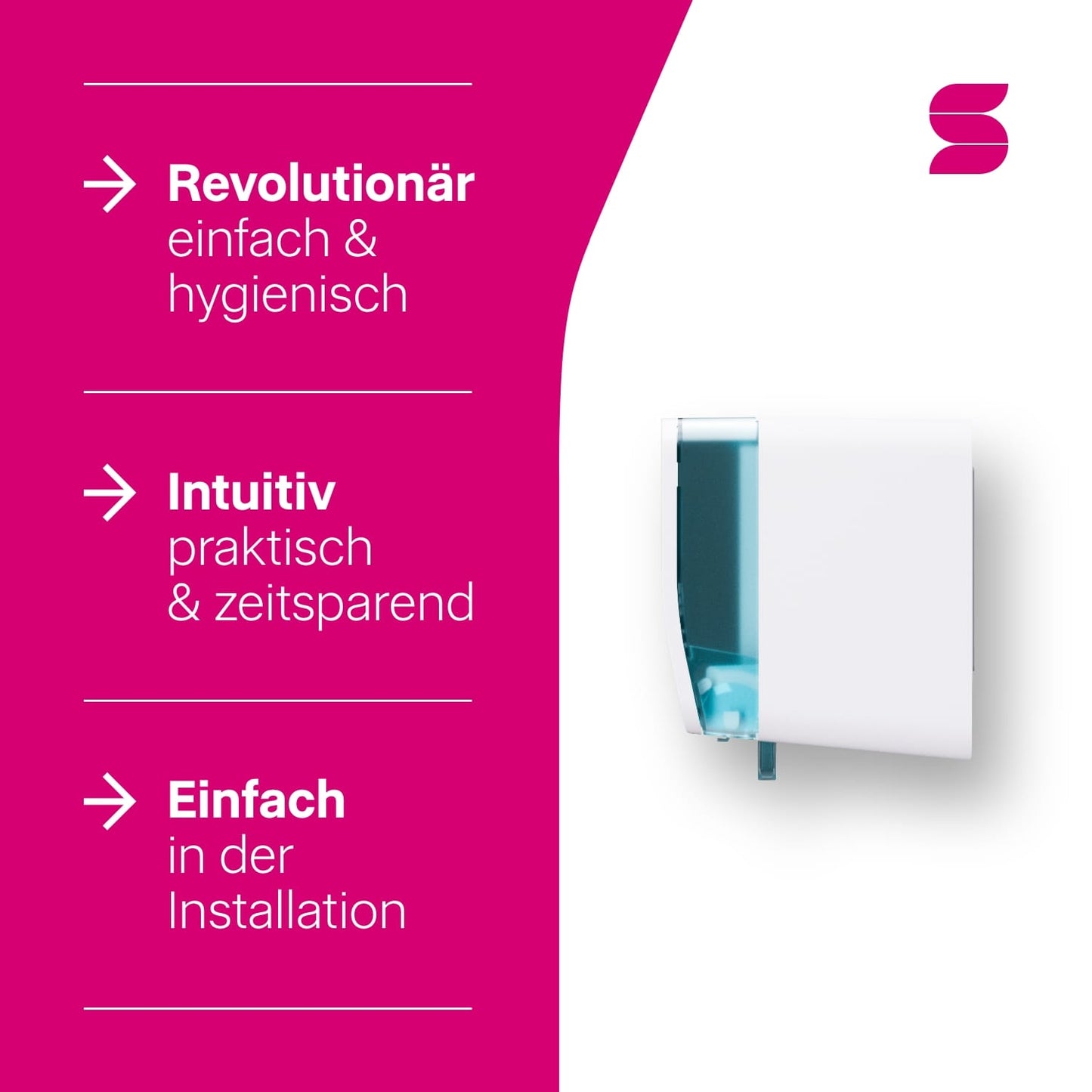 Hyginity double roll toilet paper dispenser - white 
