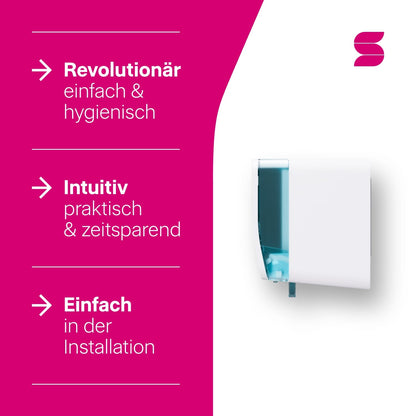 Hyginity double roll toilet paper dispenser - white 