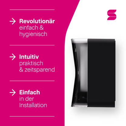 HYGINITY Toilettenpapierspender Centerfeed – 2-Rollen-System, Einzelblatt – weiß oder schwarz