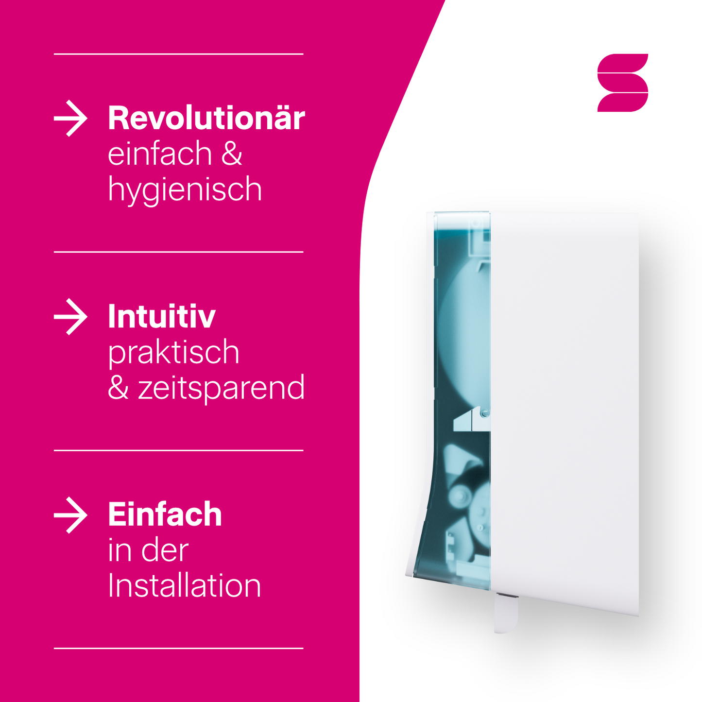 HYGINITY AutoCut Handtuchrollenspender – ohne Strom – weiß oder schwarz