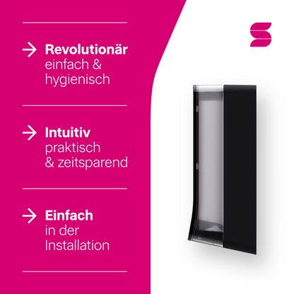 HYGINITY Einzelblatt-Toilettenpapierspender Solo – bis 600 Blatt – weiß oder schwarz