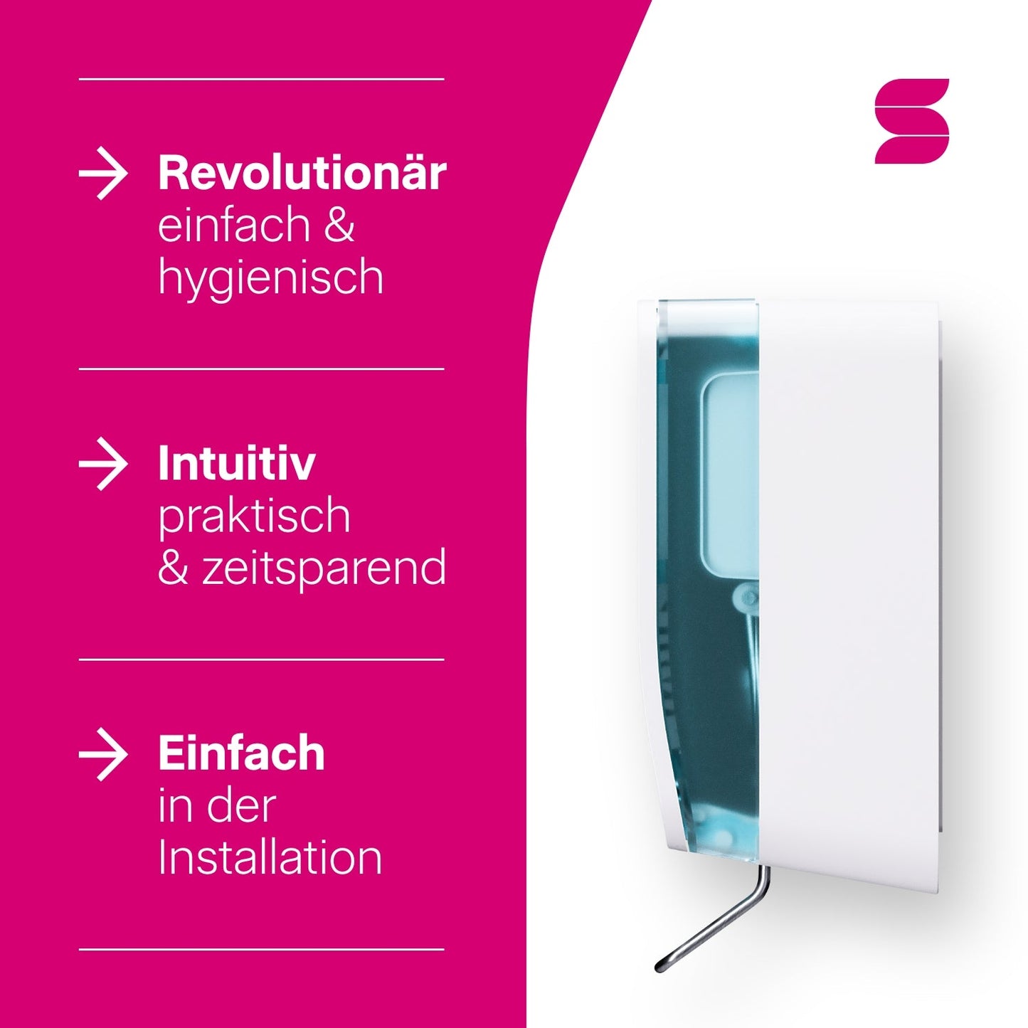HYGINITY Seifenspender 3-in-1 manuell – 500 ml – weiß oder schwarz