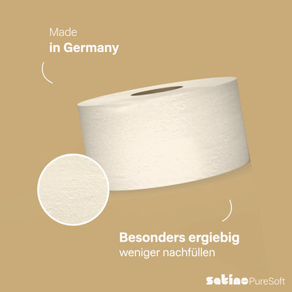 PureSoft Toilettenpapier System-Großrollen 2-lagig – 180 m je Rolle