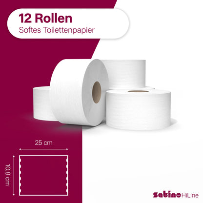 HiLine Toilettenpapier System-Großrollen 2-lagig – 180 m je Rolle