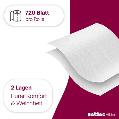 HiLine Toilettenpapier System-Großrollen 2-lagig – 180 m je Rolle