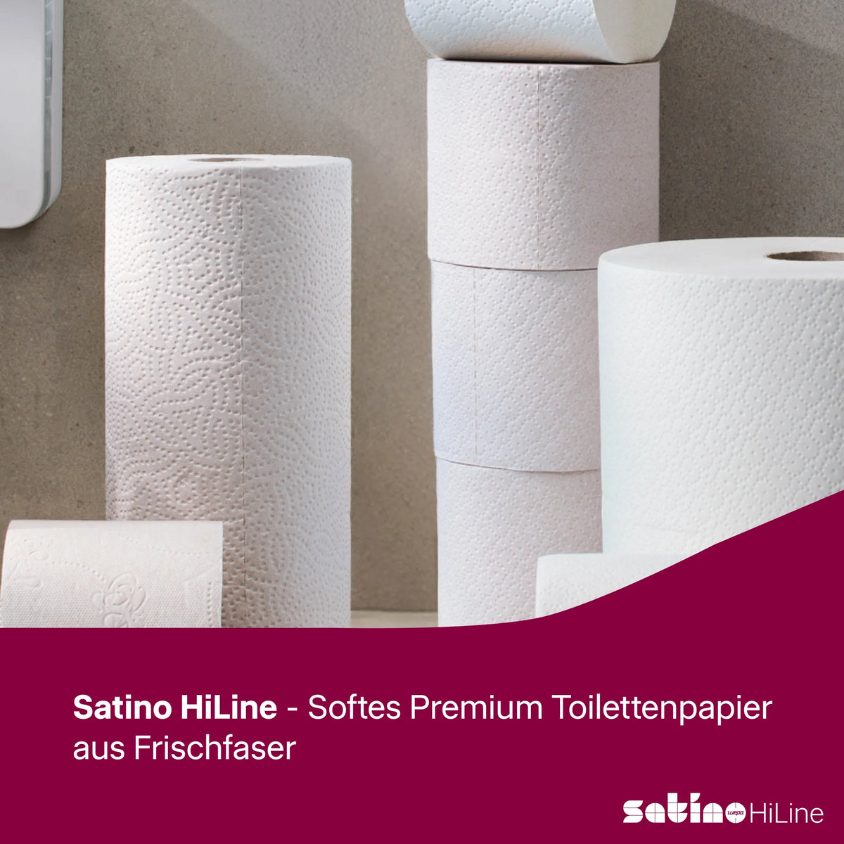 HiLine Toilettenpapier System-Großrollen 2-lagig – 180 m je Rolle