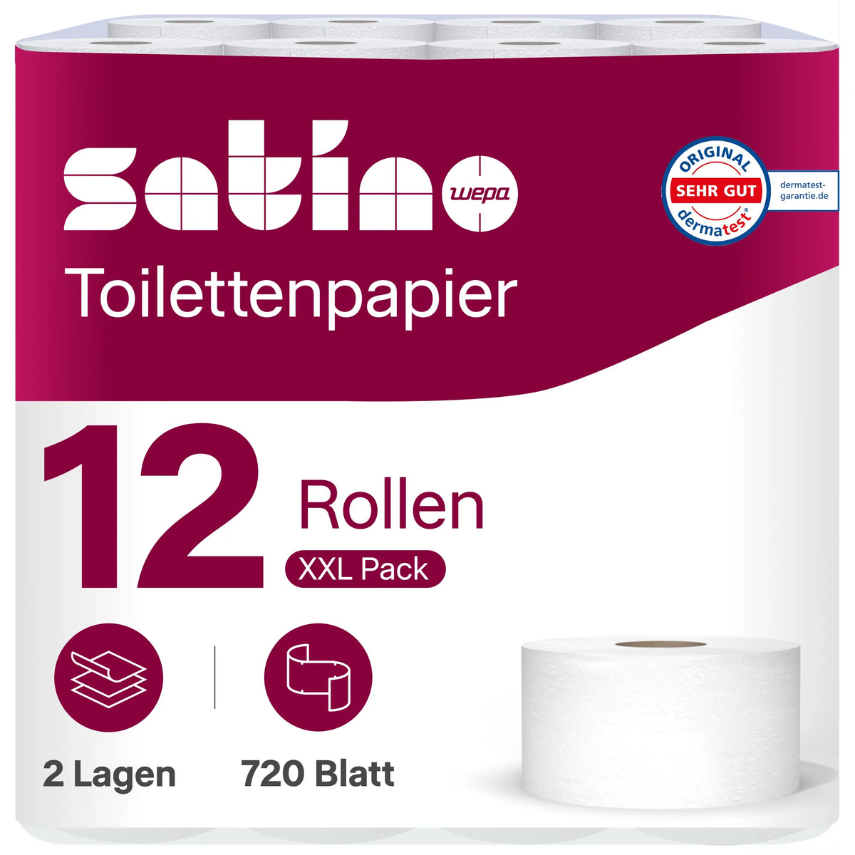 HiLine Toilettenpapier System-Großrollen 2-lagig – 180 m je Rolle