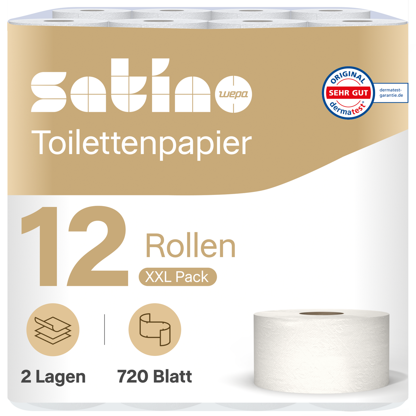 PureSoft Toilettenpapier Großrollen 2-lagig – 180 m je Rolle – ungebleicht – Art. 318811